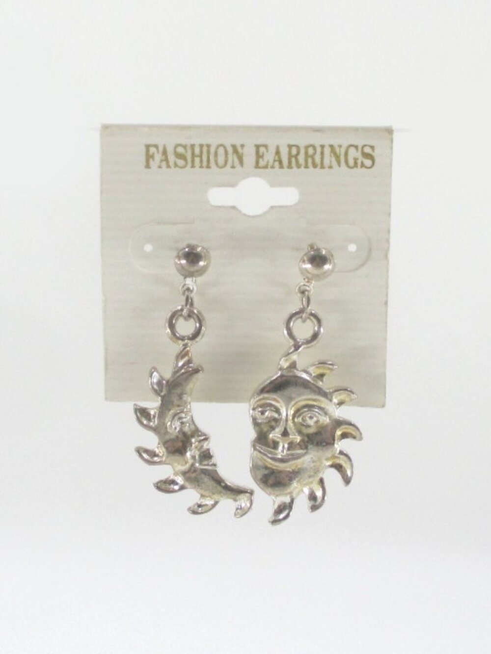 Vintage 90s Moon Sun Celestial Earrings Interlocking jewelry